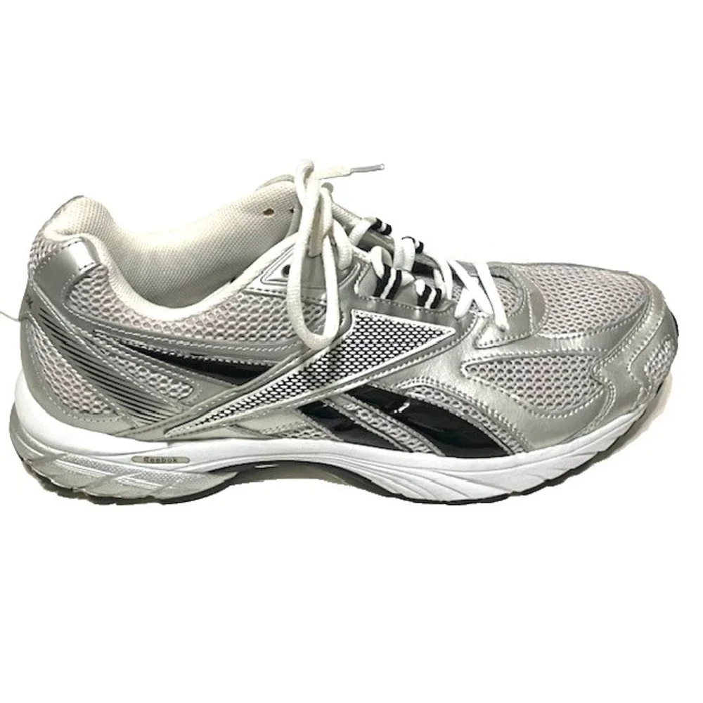 Reebok Men's Pheehan Running Tennis Shoes Silver and Black Size 14 Shoe